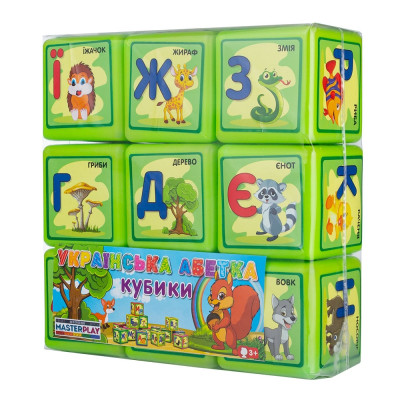 Кубики "Абетка" (85 мм, 9 деталей), пак. пвх