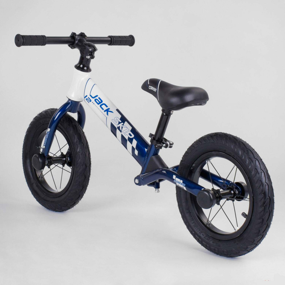 Велобіг Corso "Skip Jack" 93307 (1) СИНЕ-БЕЛЫЙ, колесо 12", алюминиевая рама, амортизатор, в коробке