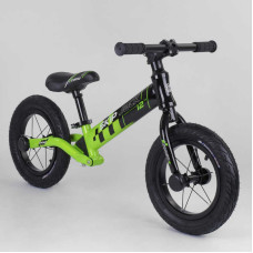 Велобіг Corso "Skip Jack" 95112 (1) ЧЕРНО-ЗЕЛЕНЫЙ, колесо 12", алюминиевая рама, амортизатор, в коробке