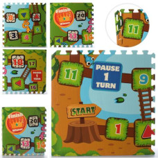 Коврик Мозаїка MR 0477 (15шт) EVA, игра-ходилка, цифры,4 детали(10мм,60-60см), в кульке, 61-61-4см
