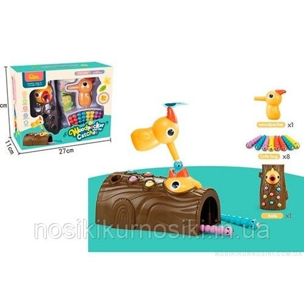 Ігра FT 0015 (36шт) Нагодуй дятла, магнитная, птичка, гусеницы, в кор-ке, 27-21-10,5см