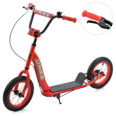 Самокат Акція! SR 2-043-1-R (1шт) взрослый,сталь,2кол-резина 12д, подножка28-11см,ручной тормоз,красный