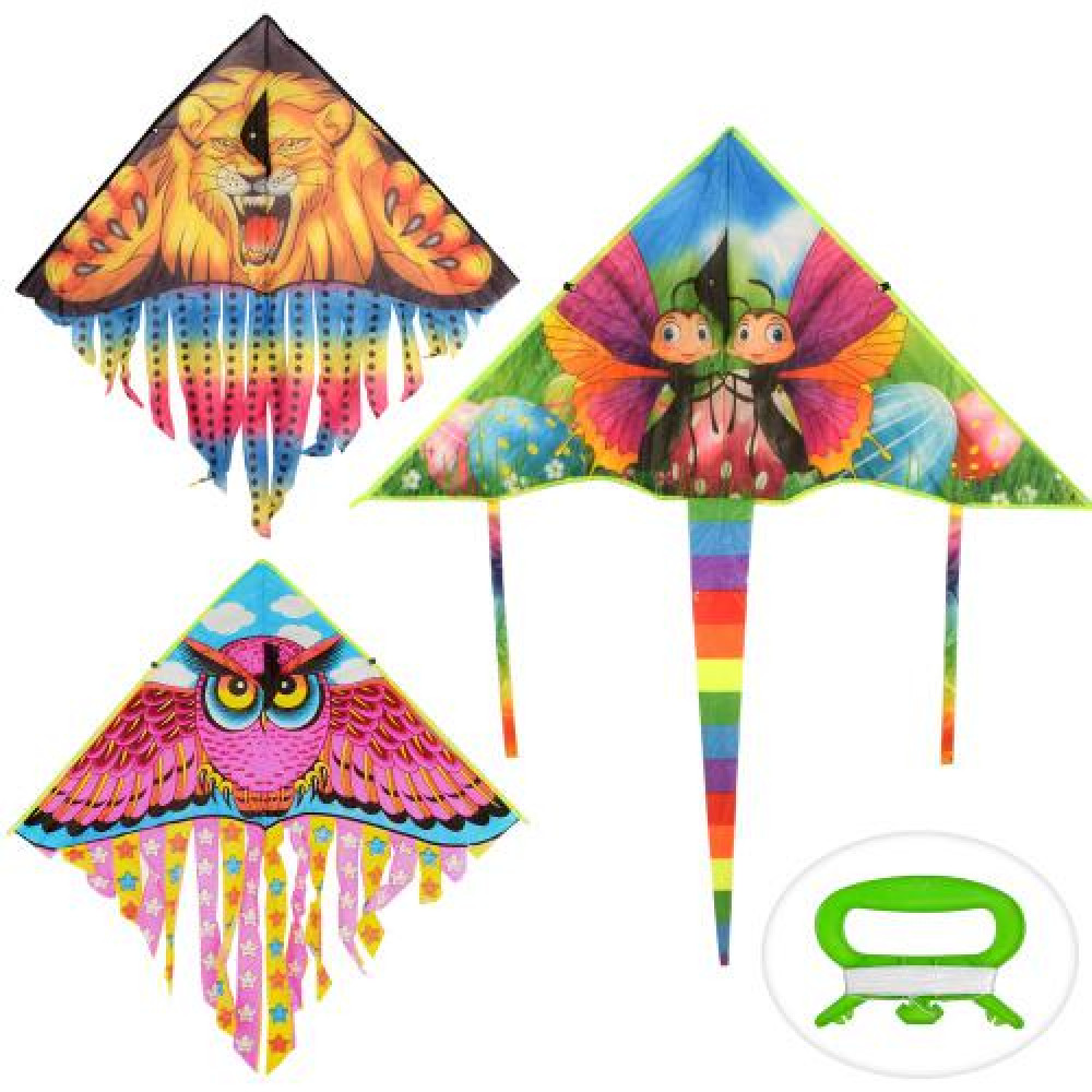 Повітряний змій M 2896 (100шт) ширина100см, довж53см,стрічка47см,струна30м,3 види,кул,9-71-1см