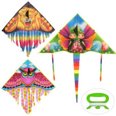 Повітряний змій M 2896 (100шт) ширина100см, довж53см,стрічка47см,струна30м,3 види,кул,9-71-1см