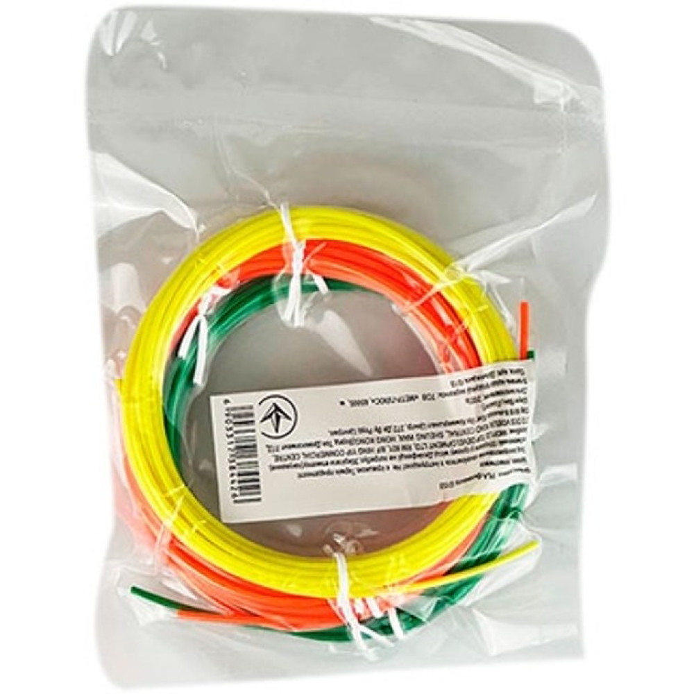 Пластик для 3Dручки, набор 3шт, микс цветов, в кульке, 10-10-2см PLA филамента (запаска) G153 (50шт)