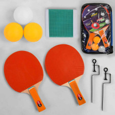 Ракетка C 44878 для пинг-понга (50) "TK Sport", 2шт + 3 шарика + сетка, в чехле