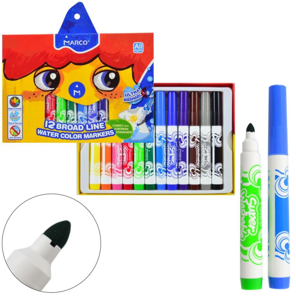 Фломастери Marco Jumbo 12кол 1632-12CB