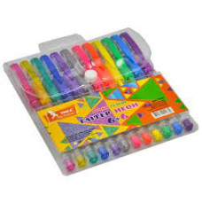 н-р ручок гел., прогум. грип, 6+6 кол., Glitter+Neon, ГР46, УМКА