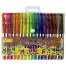 н-р ручок гел., прогум. грип, 18кол, Glitter, ГР48, УМКА