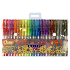 н-р ручок гел., прогум. грип, 24кол, Glitter, ГР49, УМКА