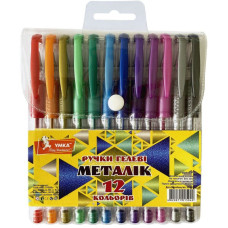 н-р ручок гел., прогум. грип, 12кол, Metallic,ГР50, УМКА