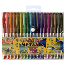 н-р ручок гел., прогум. грип, 18кол, Metallic,ГР51, УМКА