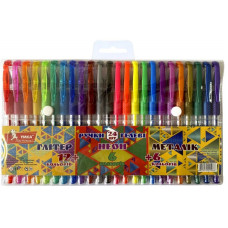 н-р ручок гел., прогум. грип, 12+6+6 кол. Glitter+Neon+Metallic, ГР54, УМКА