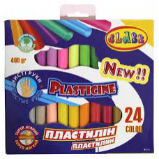 пластилін "Чисті руки" 24кол, ECO, 400гр., 7629, CLASS