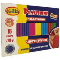 пластилін "Чисті руки MAXI" 16кол.*20гр, ECO, 7647С, CLASS
