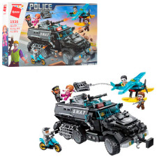 Конструктор Qman 1930 (6шт) военный джип/самолет/мотоцикл, фигурки,970дет, в кор-ке,56-36-7см