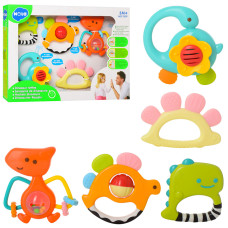 Брязкальце  1109 (24шт) 5шт, от 8см, 3шт-прорізувач, в кор-ці, 32-23-5см