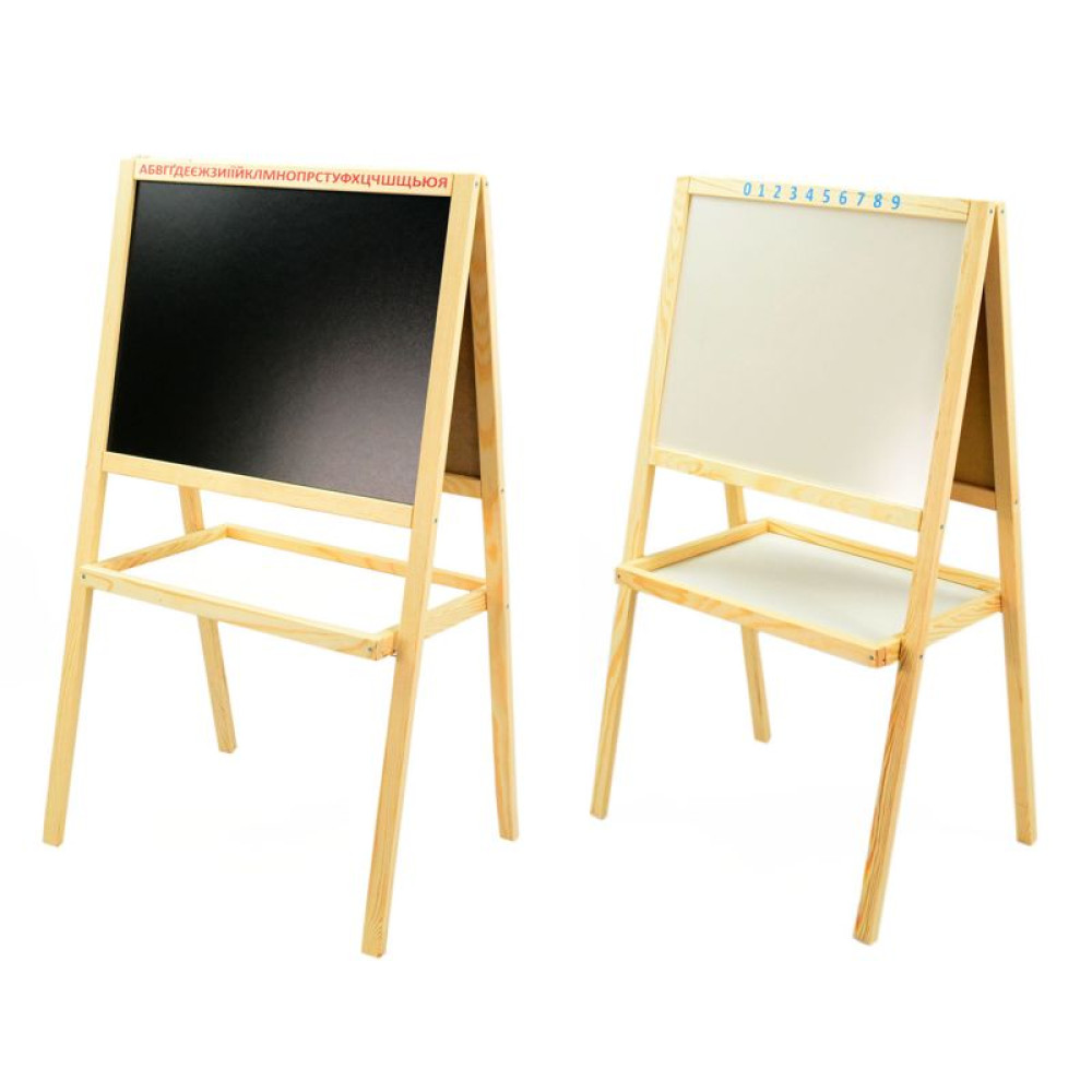 Мольберт магнитный "Мася" не фарбований з поличкою 040 (1) материал/сосна. 100*44*54