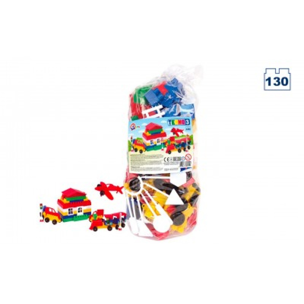 Конструктор "Техно 3 ТехноК"130деталей , арт.0519