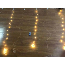 Гірлянда мідний дріт, шторка 2,0мХ2,0м Copper USB пульт ДК 8 функцій 8 ліній 160LED (білий) COPPER-WIRE-160W-9-2 100шт 8948