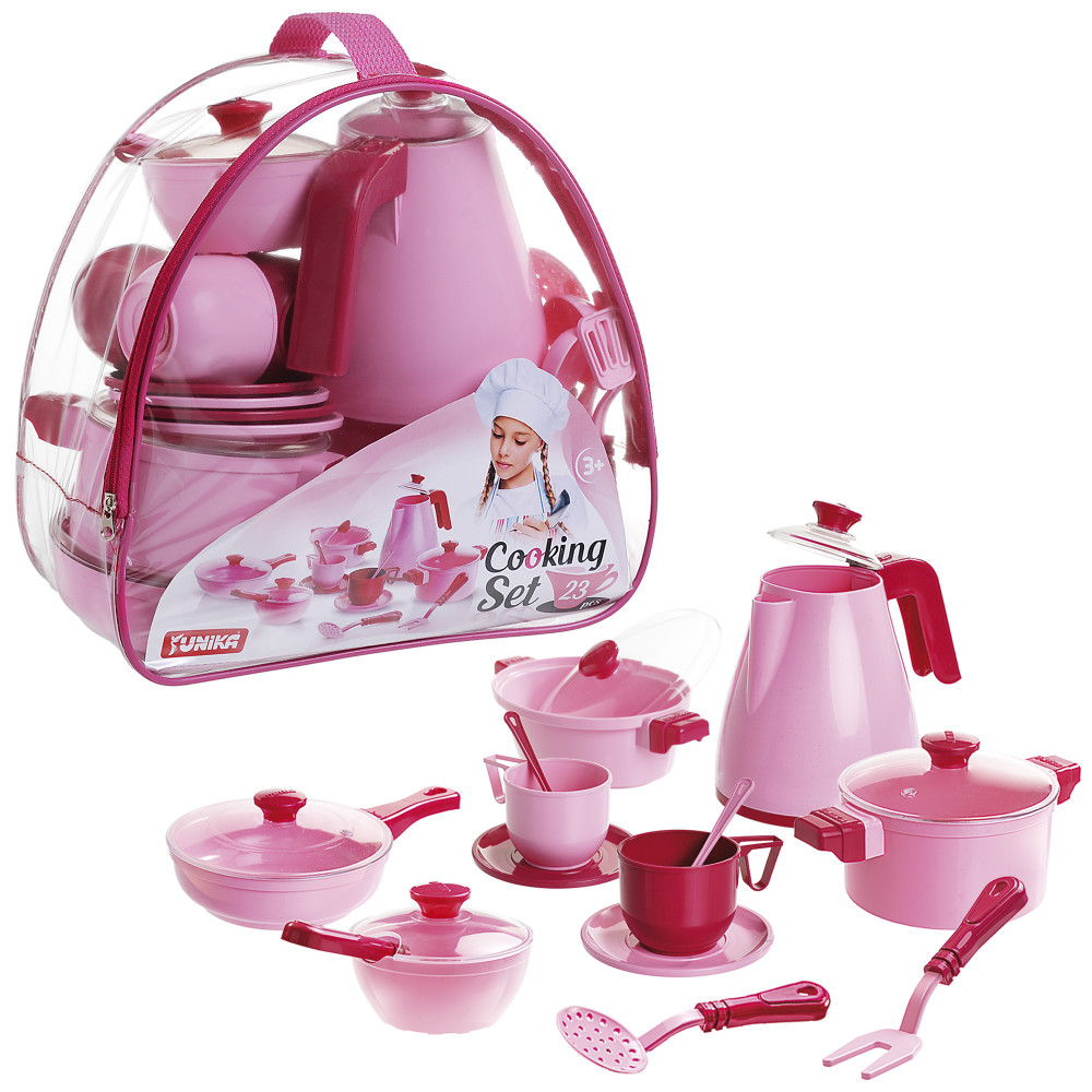 Набір посуду "Cooking Set" Рожевий (23 пр) в сумці YU-P1740