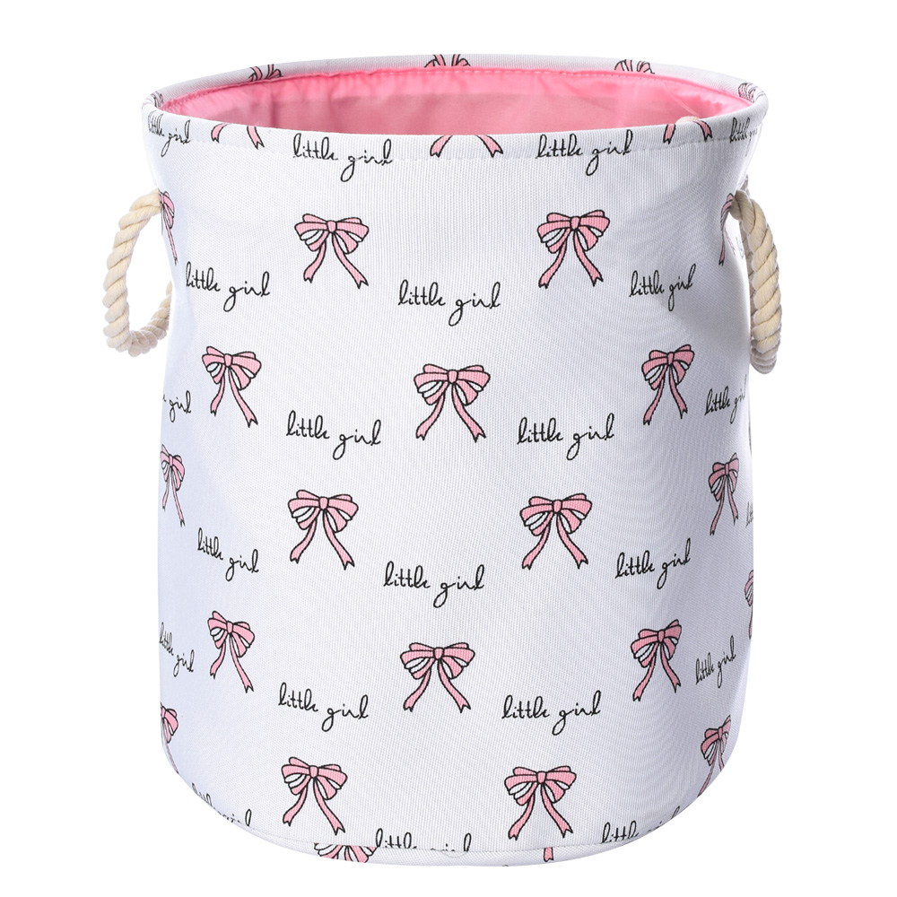 Корзина для игрушек MR 0613 (20шт) выс40-диам35см,бантик, 2корот. ручки, 1вид, в кульке,38-51-6см