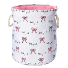 Корзина для игрушек MR 0613 (20шт) выс40-диам35см,бантик, 2корот. ручки, 1вид, в кульке,38-51-6см