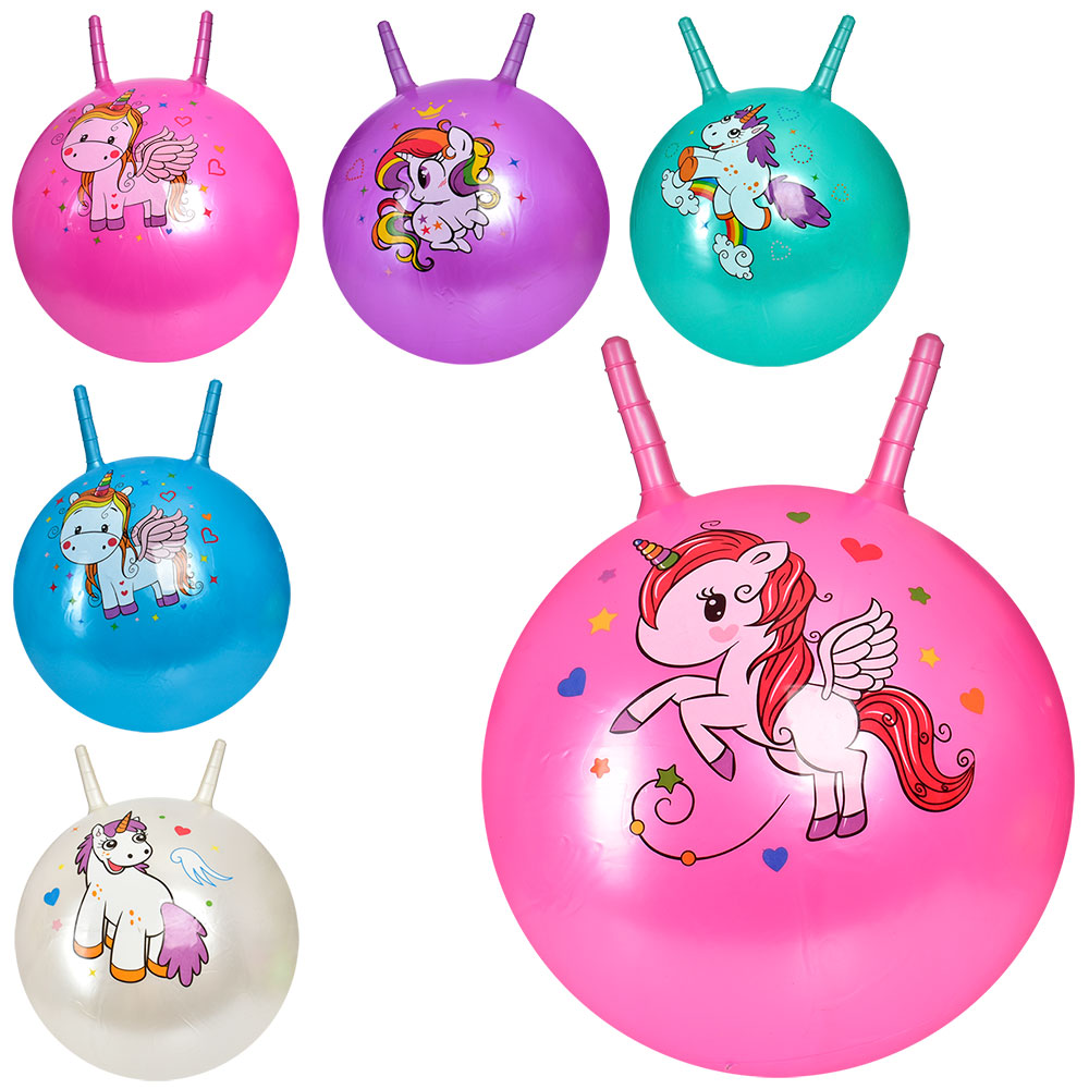 М'яч для фітнеса MS 3397 (30шт) з рожками, 55см, 400г, 6видов/6цветов, в кор-ке, 19-14-4см