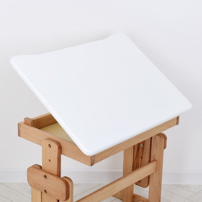 Комплект парта ARINWOOD Совеня Бук Білий парта та стілець регульовані 04-031WHITE