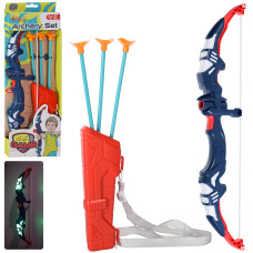 Лук MR 0687 (36шт) 40см, стрелы на присосках 3шт, свет, бат-таб, в кор-ке, 15-44-3см