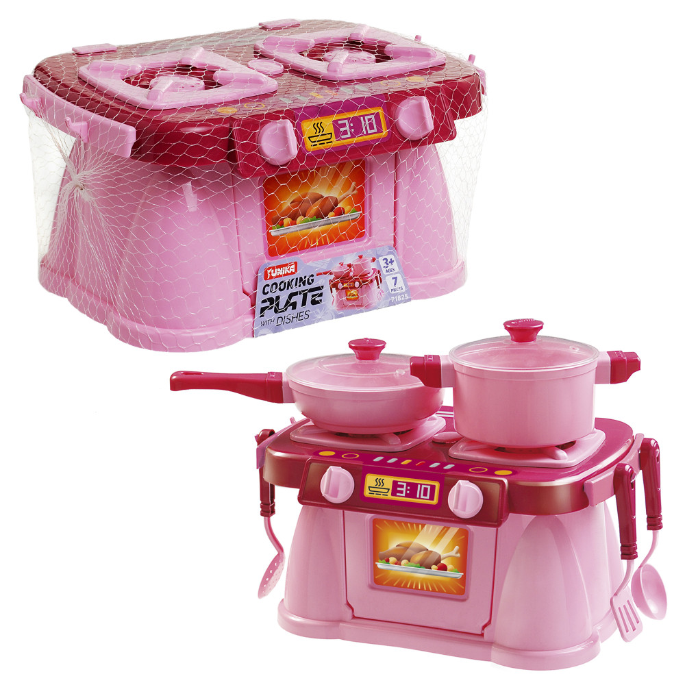 Набір посуду "Cooking Plate with Dishes" Рожева (7 пр) в сітці YU-P1825