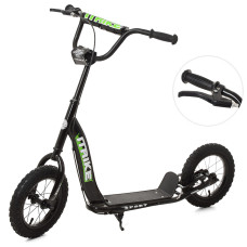 Самокат Акція! SR 2-043-BC, дорослий, сталь, 2 колеса, гума, діаметр 12, підніжка 28-11 см, ручне гальмо, чорний