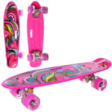 Скейт MS 0749-6-P (10шт) пенни, 55.5-14,5см,пластик-антискольз,алюм.подвеска,колесаПУ-св,подш608ZZ