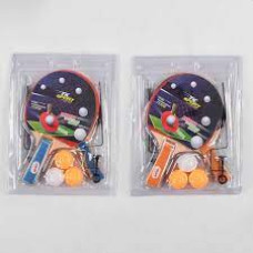 Ракетка C 44875 для пінг-понгу (50) "TK Sport", 2 види, 2шт + 3 кульки + сітка, в слюді