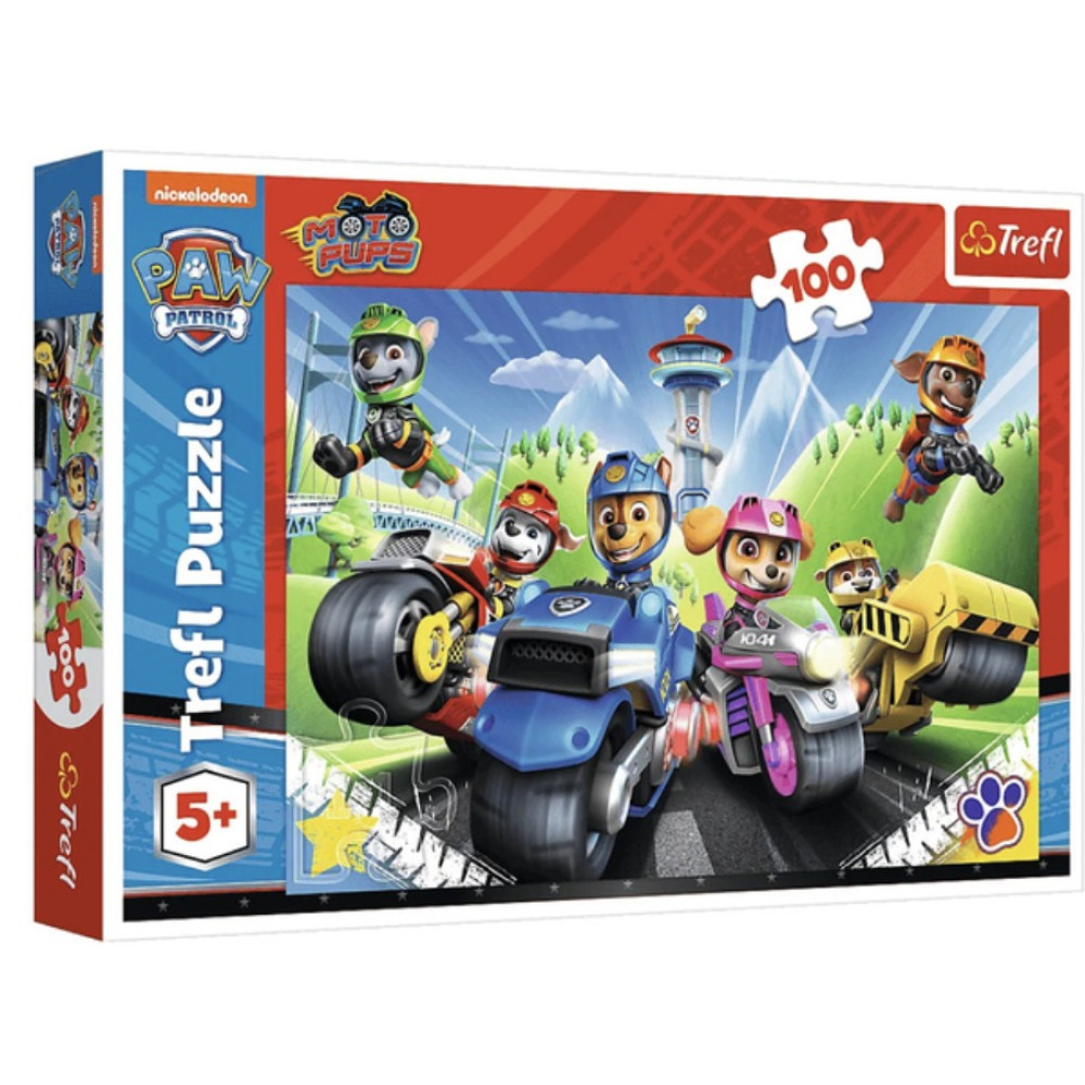 Пазли - (100 елм.) - "Герої на мотоциклах" / Nickelodeon: "Щенячий патруль"/Trefl
