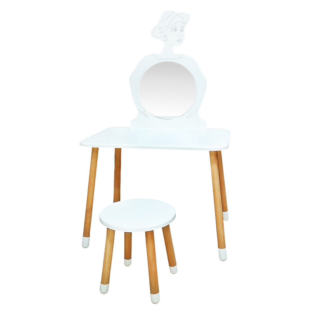 Комплект ARINWOOD Трюмо Леді (столик + табурет) Білий 03-01W-L