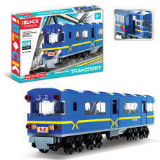 Конструктор IBLOCK PL-921-383 (12шт)  ТРАНСПОРТ Вагон-Метро 438 дет., інструкція та наліпки у комплекті, короб. 46*28,5*6,4см