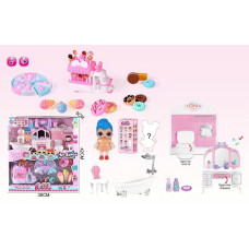 Лялька з меблями JX 418 DМ (18/2) світло, звук, ванна, пластикові солодощі, в коробці