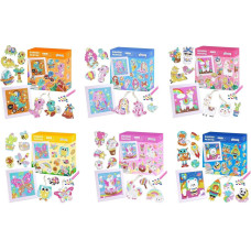 Алмазна мозаїка C 53020 (60) 6 відів, картина + наліпки, з брелком, в коробці