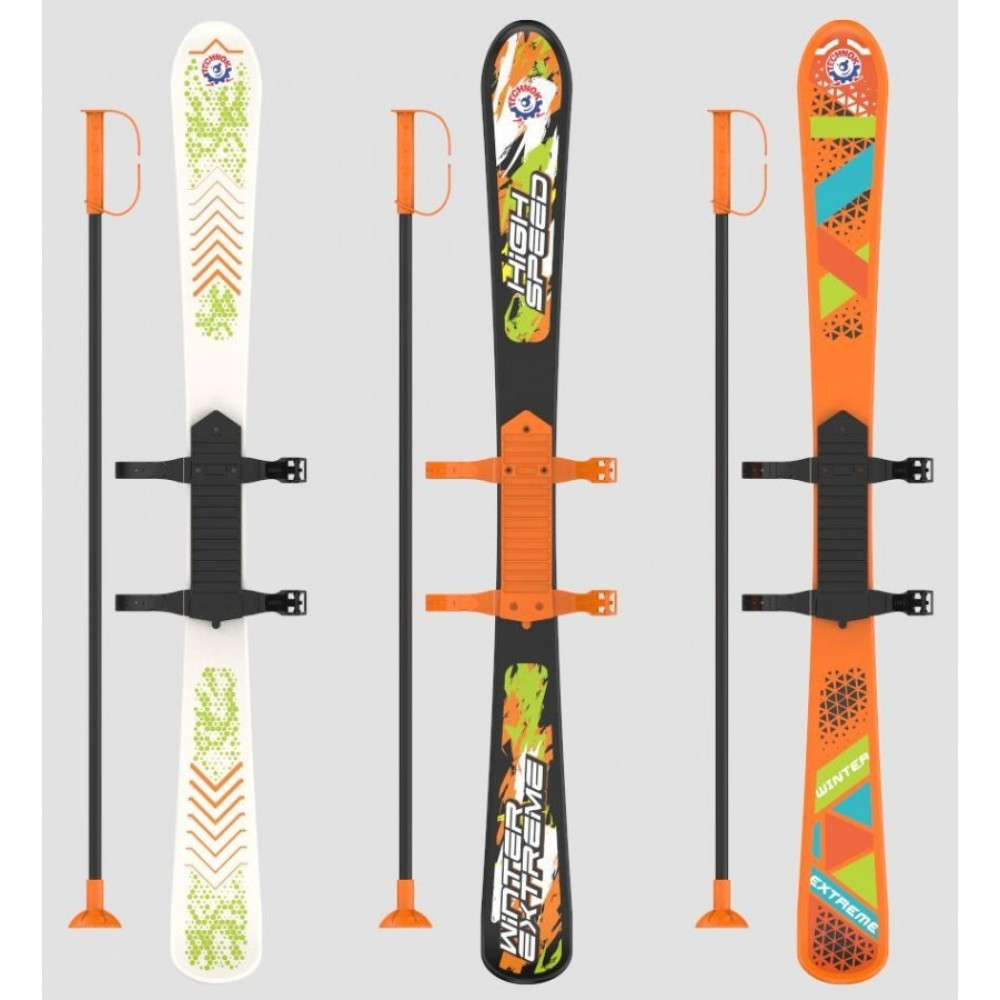 Лижі з палицями дитячі 90 см, арт.9260 (6шт)