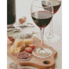 Набір для творчості алмазна картина Келихи з коханням Strateg розміром 30х40 см (HX444)