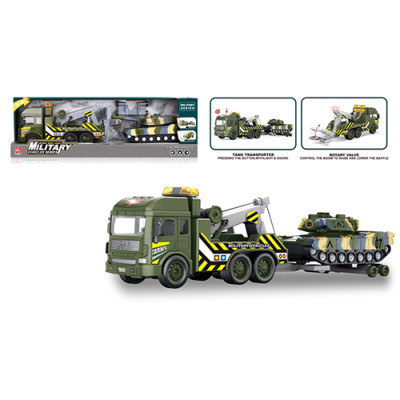 Трейлер RJ3367 (9шт)інерция, 29см,танк 21см,звук,світло резинові  колеса,в кор-ке 58-17,5-12см