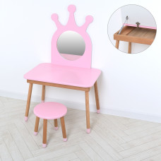 Комплект ARINWOOD Трюмо з боксом Принцеса  (столик + стільчик) Рожевий 03-01PINK-BOX