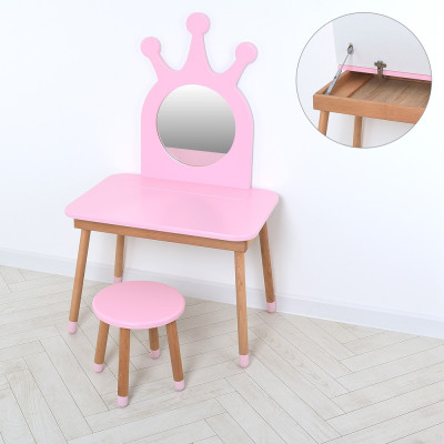 Комплект ARINWOOD Трюмо з боксом Принцеса  (столик + стільчик) Рожевий 03-01PINK-BOX
