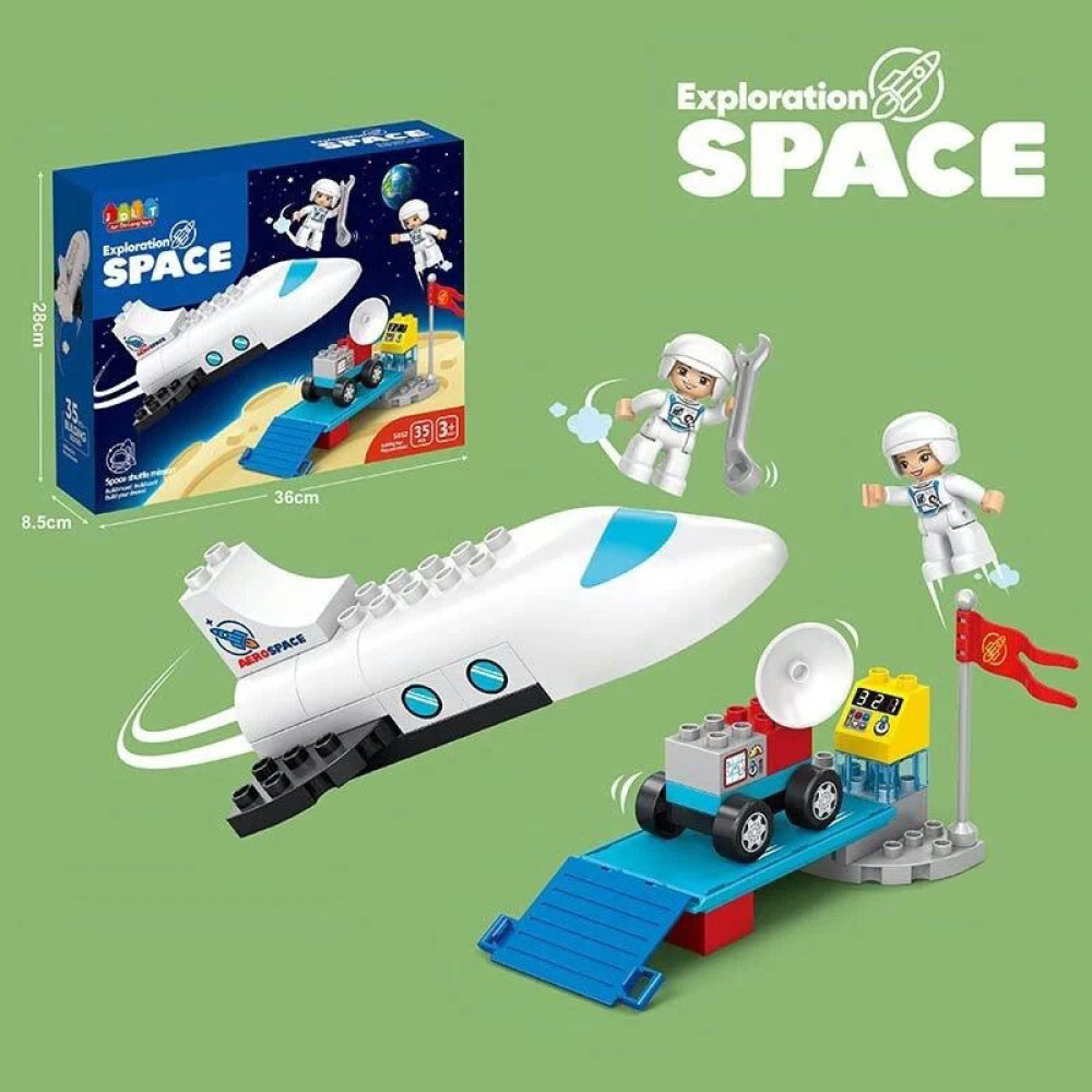 Конструктор JDLT 5452 (24шт) космический корабль, луноход,база,фигурки,35дет,в кор-ке, 36-28-8,5см
