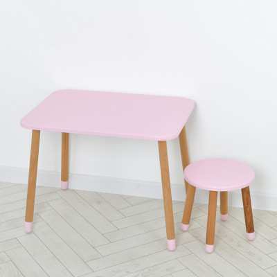 Комплект ARINWOOD Зайчик Рожевий (столик 500×680 + табурет) 04-026R