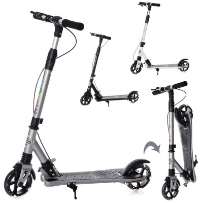 Самокат Акція! SR 2-039-7 алюм,2колПУ145мм-світло,ручне гальмо,кермо81-91см,підніжка42-10см,3кольори