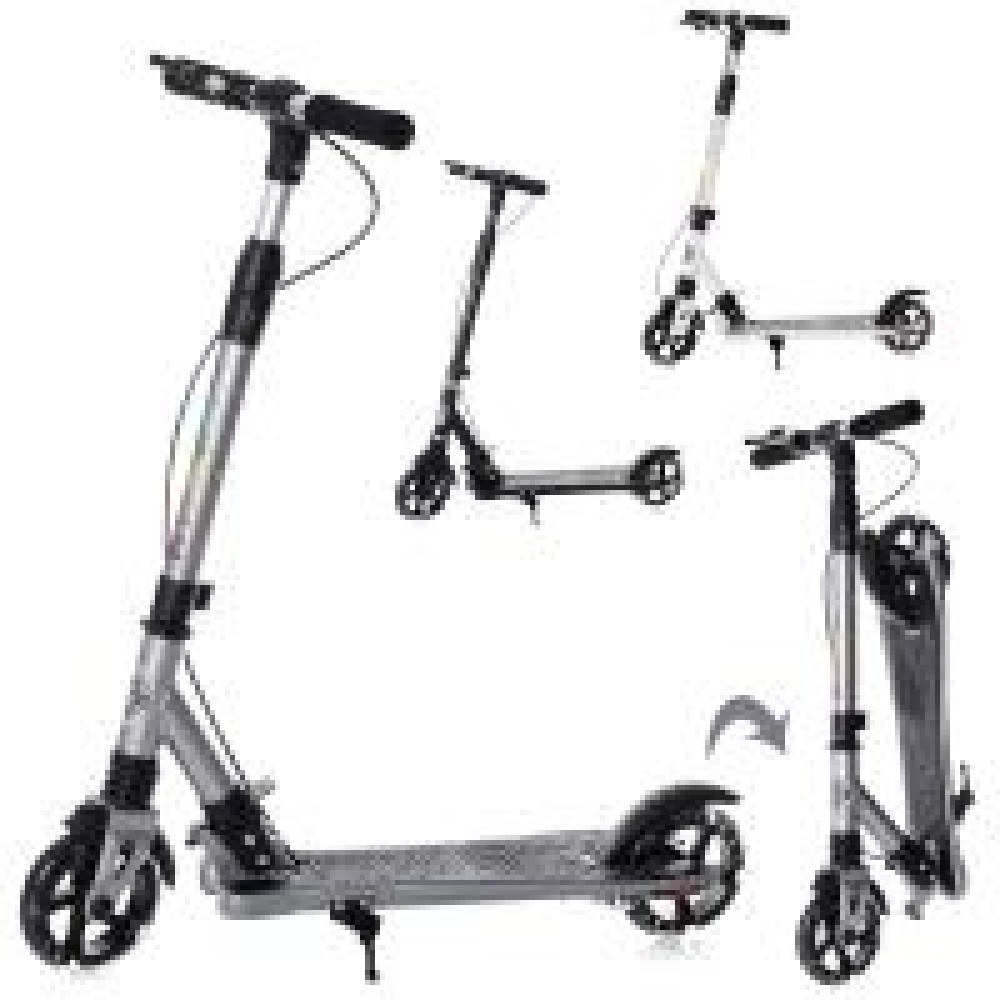 Самокат Акція! SR 2-039-7 алюм,2колПУ145мм-світло,ручне гальмо,кермо81-91см,підніжка42-10см,3кольори