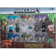 Набір Фігурок майкрафт з динозавром вкоробці 12шт в наборі