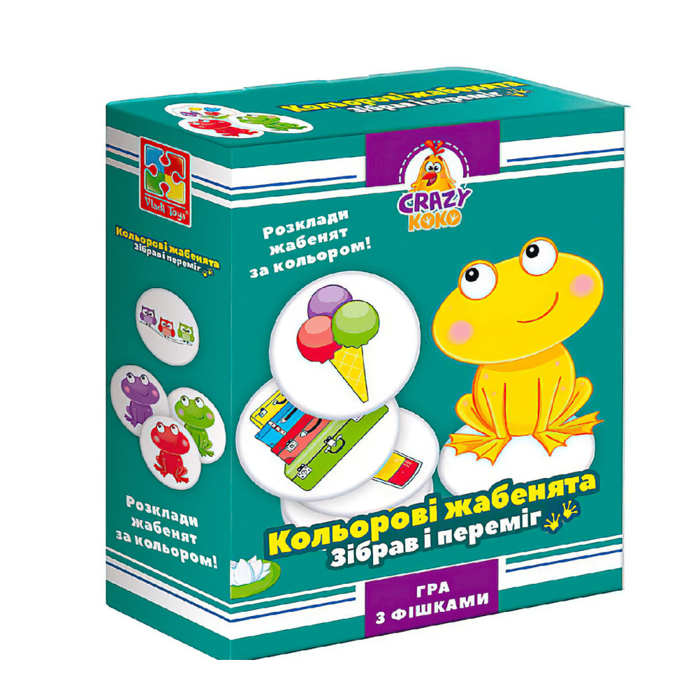 Гра настільна Vladi Toys розважальна Crazy Koko "Кольорові жабенята" VT8025-06 (укр)